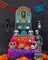 Dia De Los Muertos Altar with Altar Supplies 25pcs Coloured Wood(Woody)4.3"D x 7"W x 11.8"H